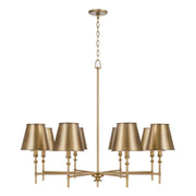 Whitney 8-Light Chandelier in Aged Brass
