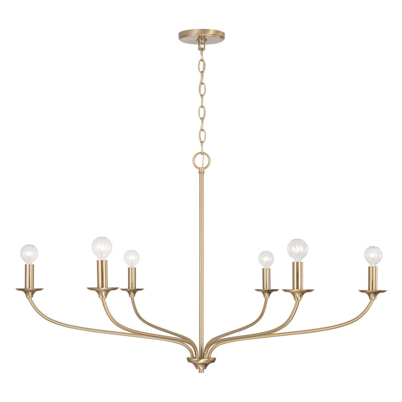 Dolan 6-Light Chandelier in Matte Brass