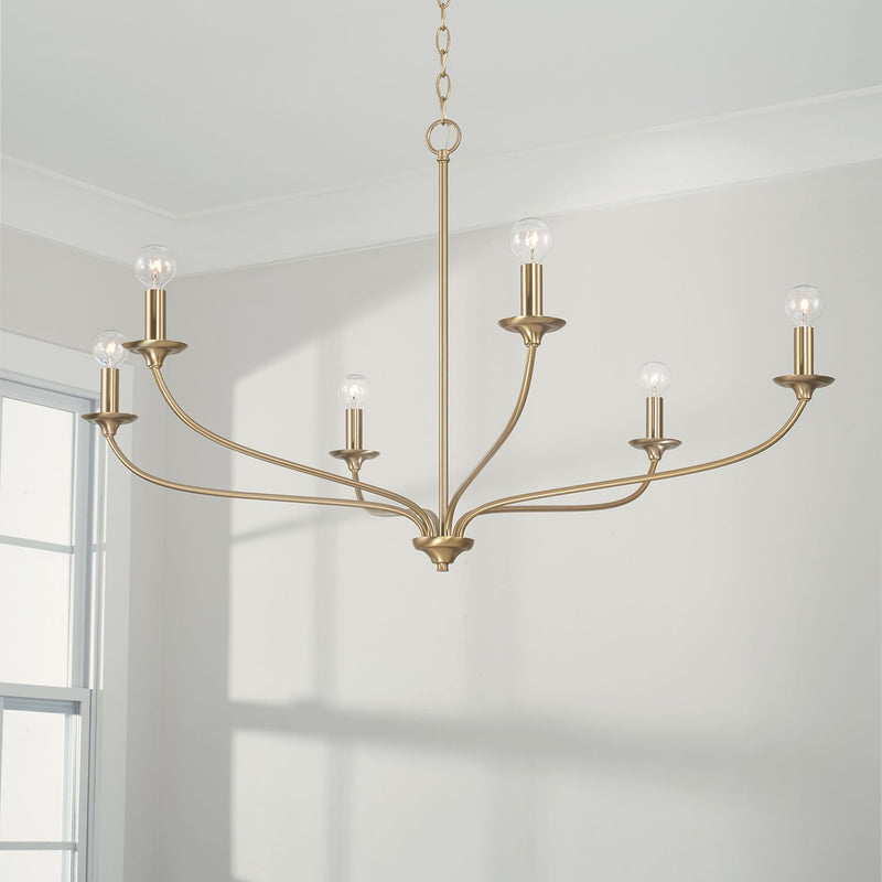 Dolan 6-Light Chandelier in Matte Brass