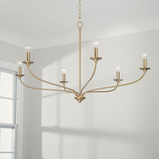 Dolan 6-Light Chandelier in Matte Brass