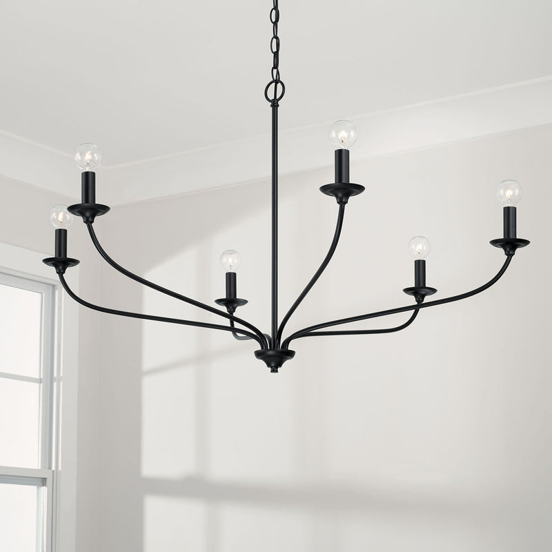 Dolan 6-Light Chandelier in Matte Black
