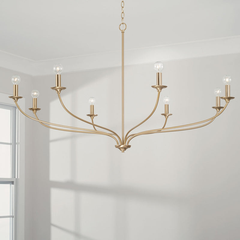 Dolan 8-Light Chandelier in Matte Brass