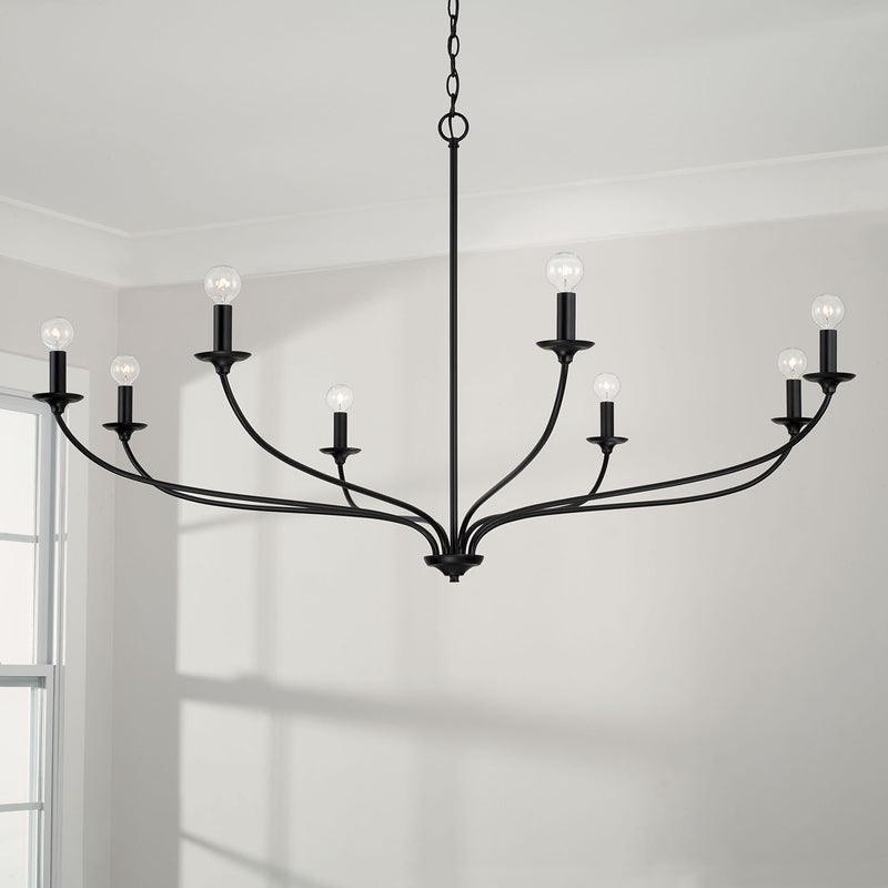 Dolan 8-Light Chandelier in Matte Black