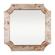 Farra 36" x 36" Square Wall Mirror in Poplar Burl/Weathered Brass