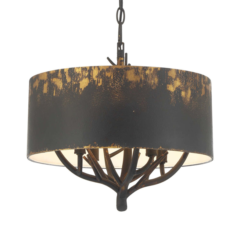 Arboreal 4-Light Pendant in Antique Black Iron