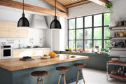 Sawyer 1 Light 8.25" Pendant in Matte Black in a room setting