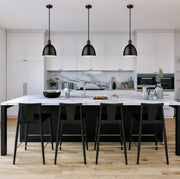 Sawyer 1 Light 8.25" Pendant in Matte Black in a room setting