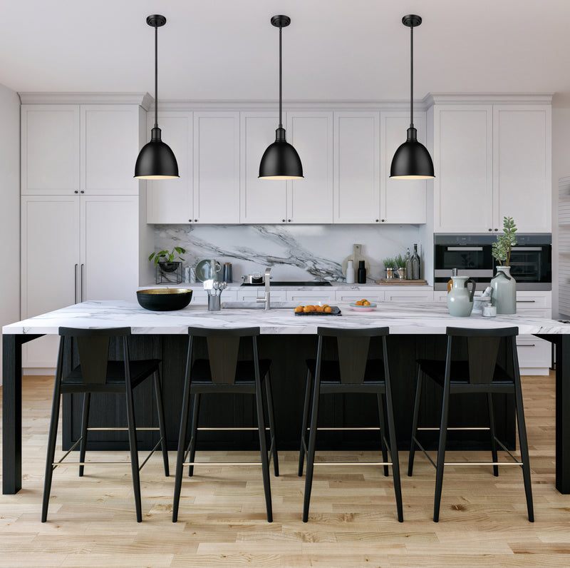 Sawyer 1 Light 8.25" Pendant in Matte Black in a room setting