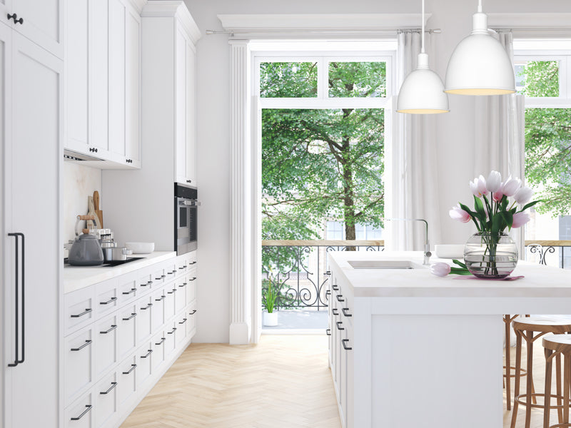 Sawyer 1 Light 8.25" Pendant in Satin White in a room setting