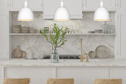 Sawyer 1 Light 8.25" Pendant in Satin White in a room setting
