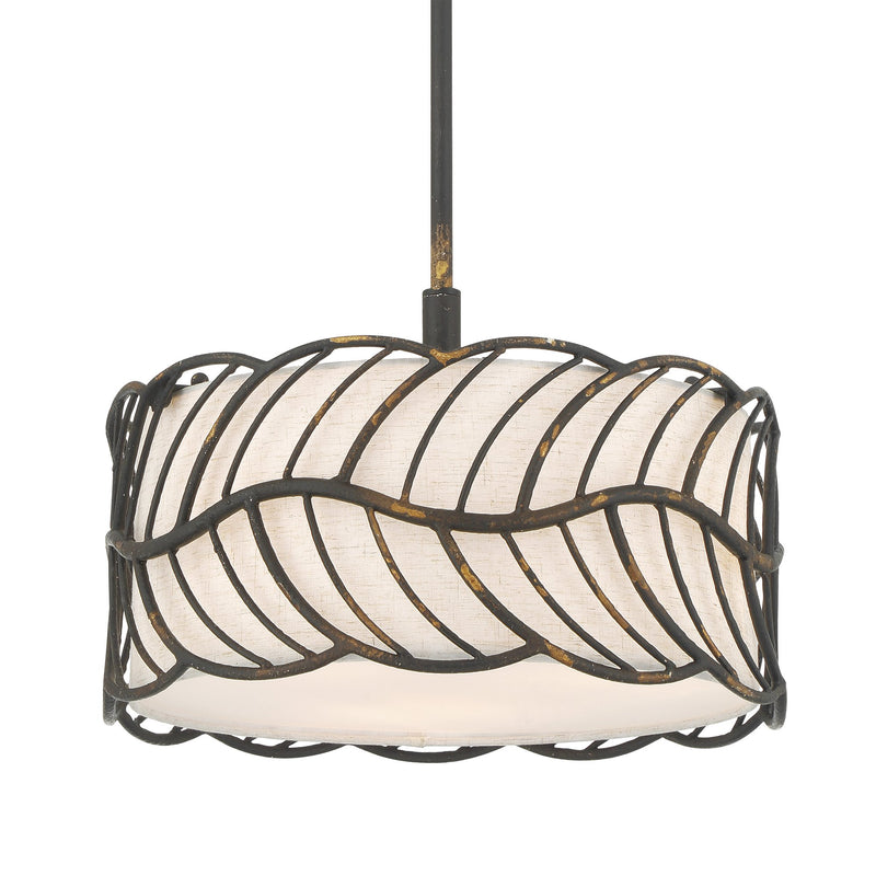 Simbolo 3-Light Pendant in Antique Black Iron