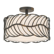Simbolo 3-Light Semi-Flush Mount in Antique Black Iron