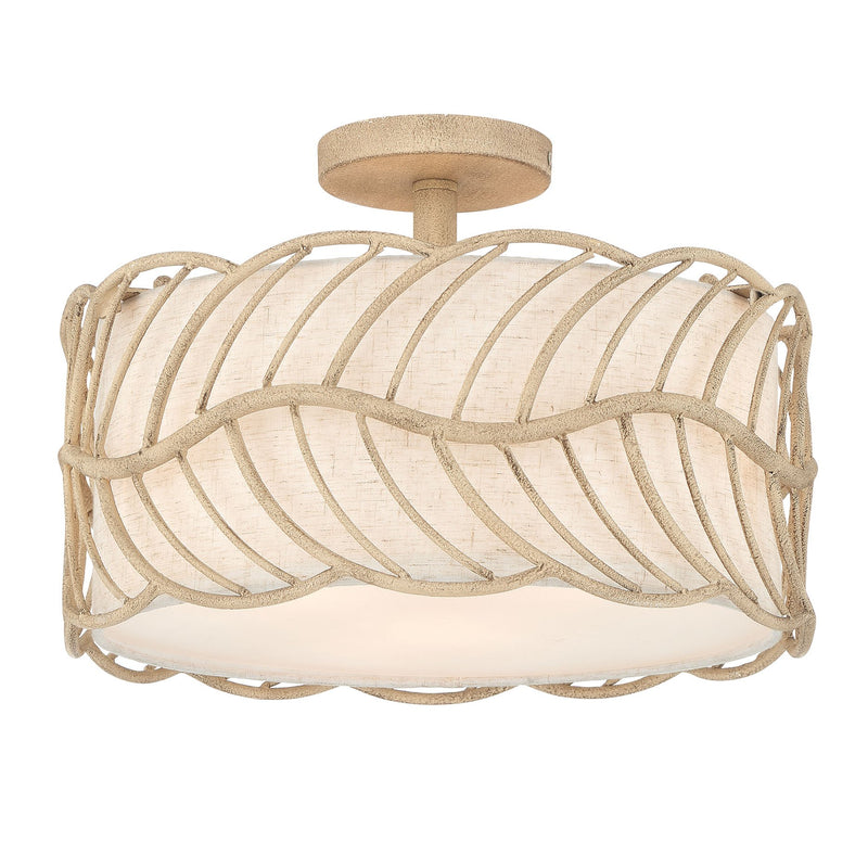Simbolo 3-Light Semi-Flush Mount in Almond
