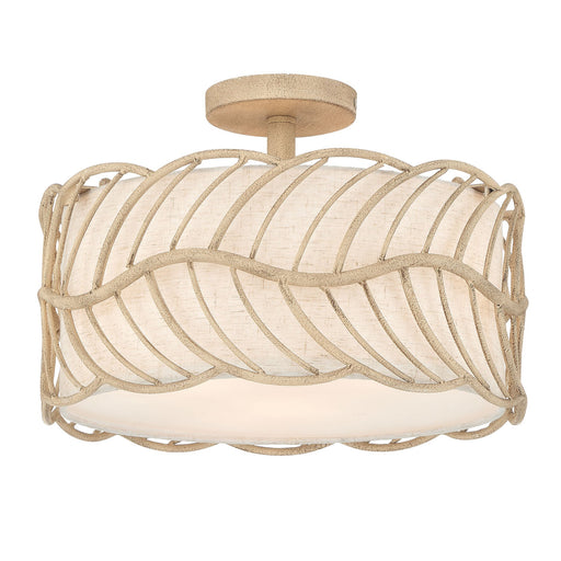 Simbolo 3-Light Semi-Flush Mount in Almond