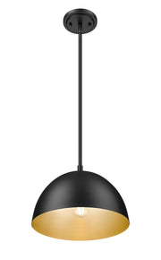 Vega 1 Light 12" Pendant in Matte Black