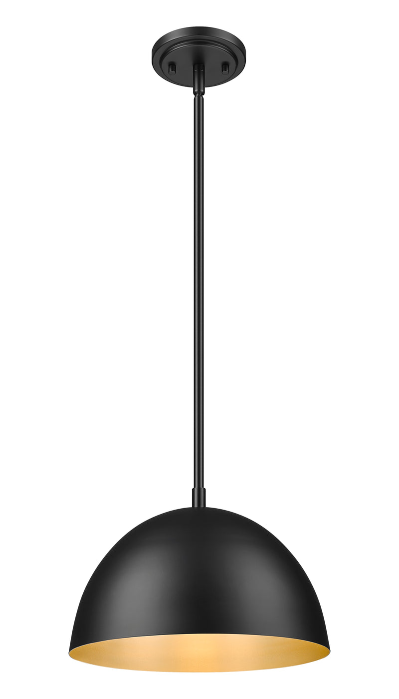 Vega 1 Light 12" Pendant in Matte Black