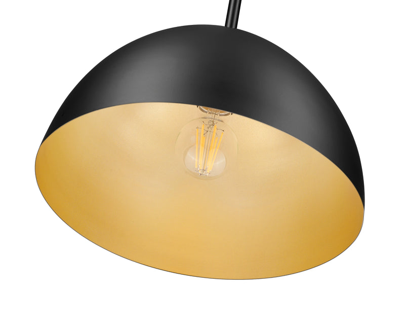 Vega 1 Light 12" Pendant in Matte Black