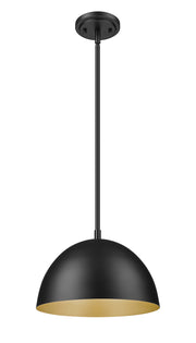 Vega 1 Light 12" Pendant in Matte Black