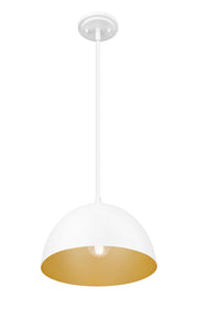 Vega 1 Light 12" Pendant in Matte White