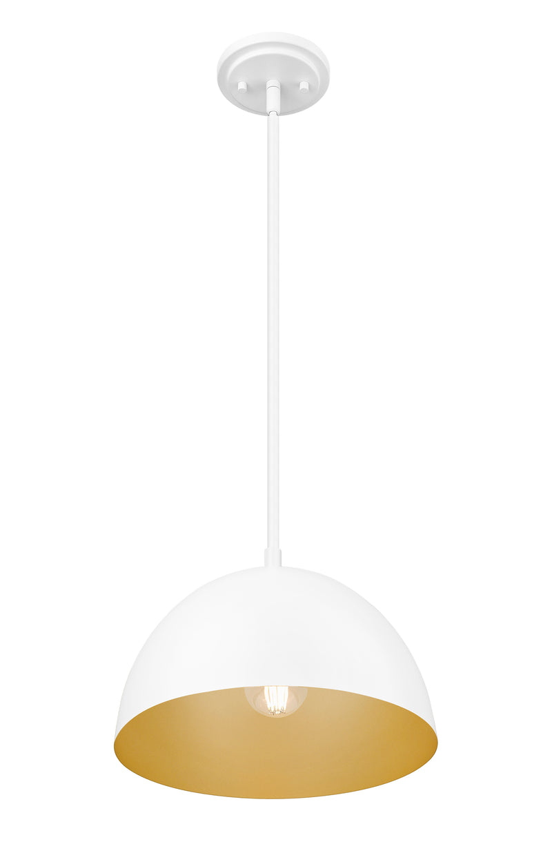 Vega 1 Light 12" Pendant in Matte White