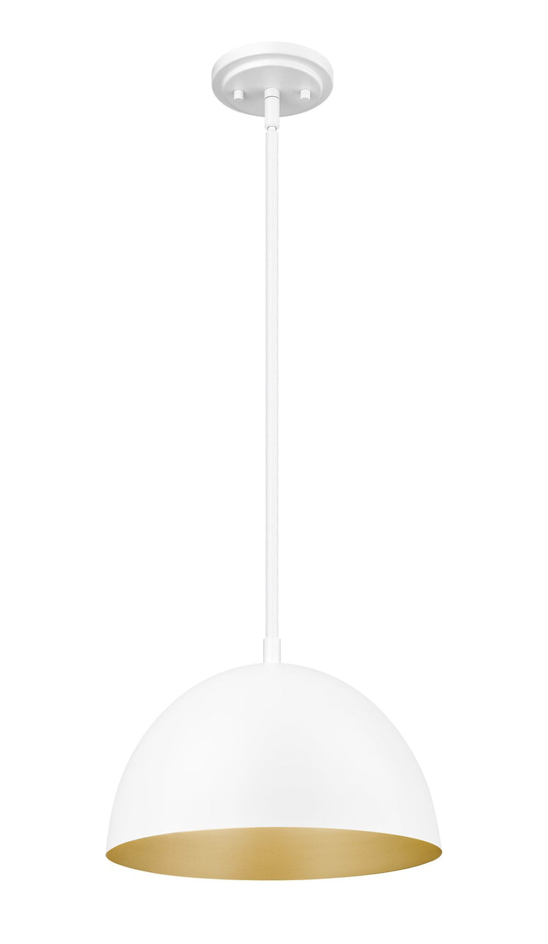 Vega 1 Light 12" Pendant in Matte White