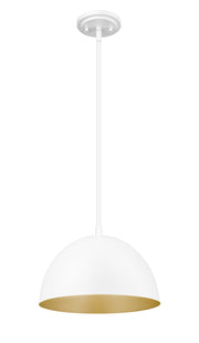 Vega 1 Light 12" Pendant in Matte White