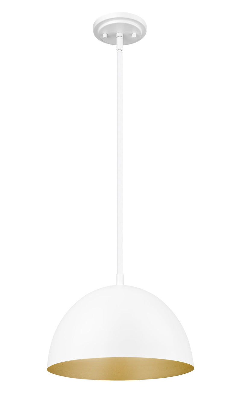 Vega 1 Light 12" Pendant in Matte White