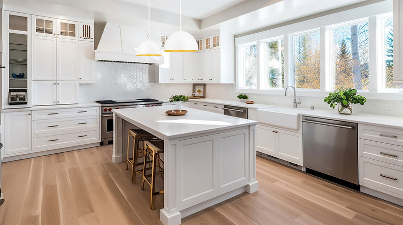 Vega 1 Light 12" Pendant in Matte White in a room setting