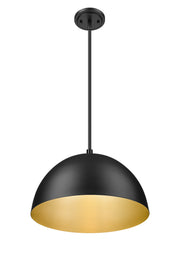Vega 1 Light 16" Pendant in Matte Black