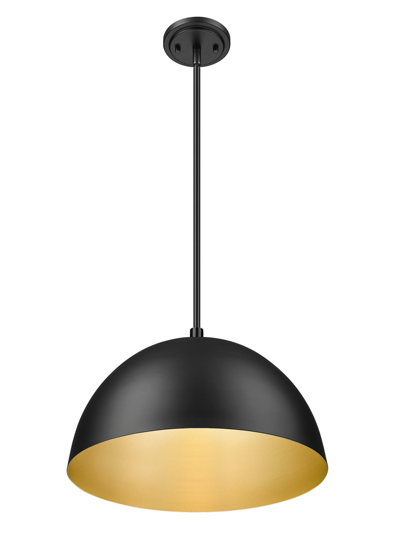 Vega 1 Light 16" Pendant in Matte Black