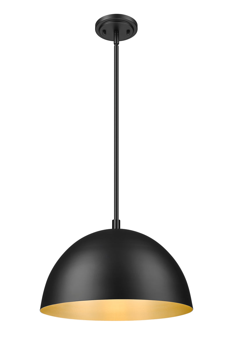 Vega 1 Light 16" Pendant in Matte Black