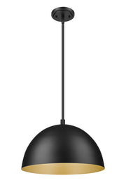 Vega 1 Light 16" Pendant in Matte Black