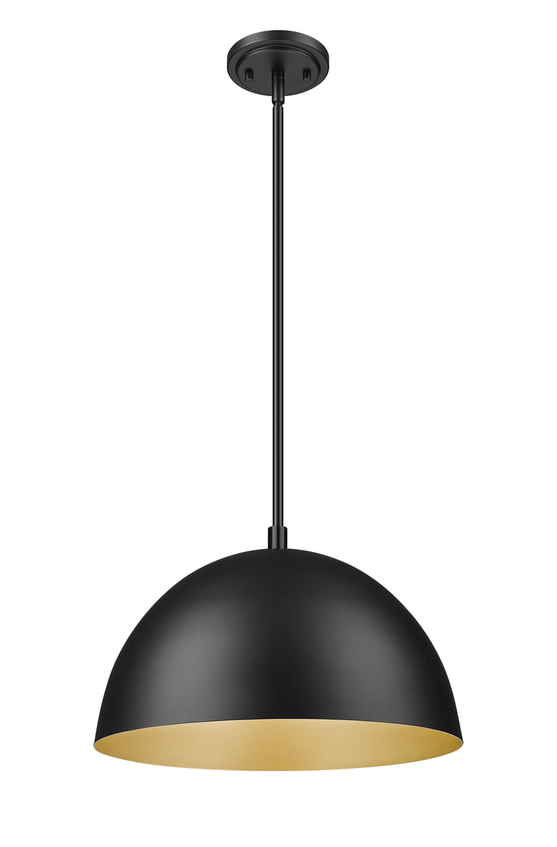 Vega 1 Light 16" Pendant in Matte Black