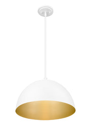Vega 1 Light 16" Pendant in Matte White