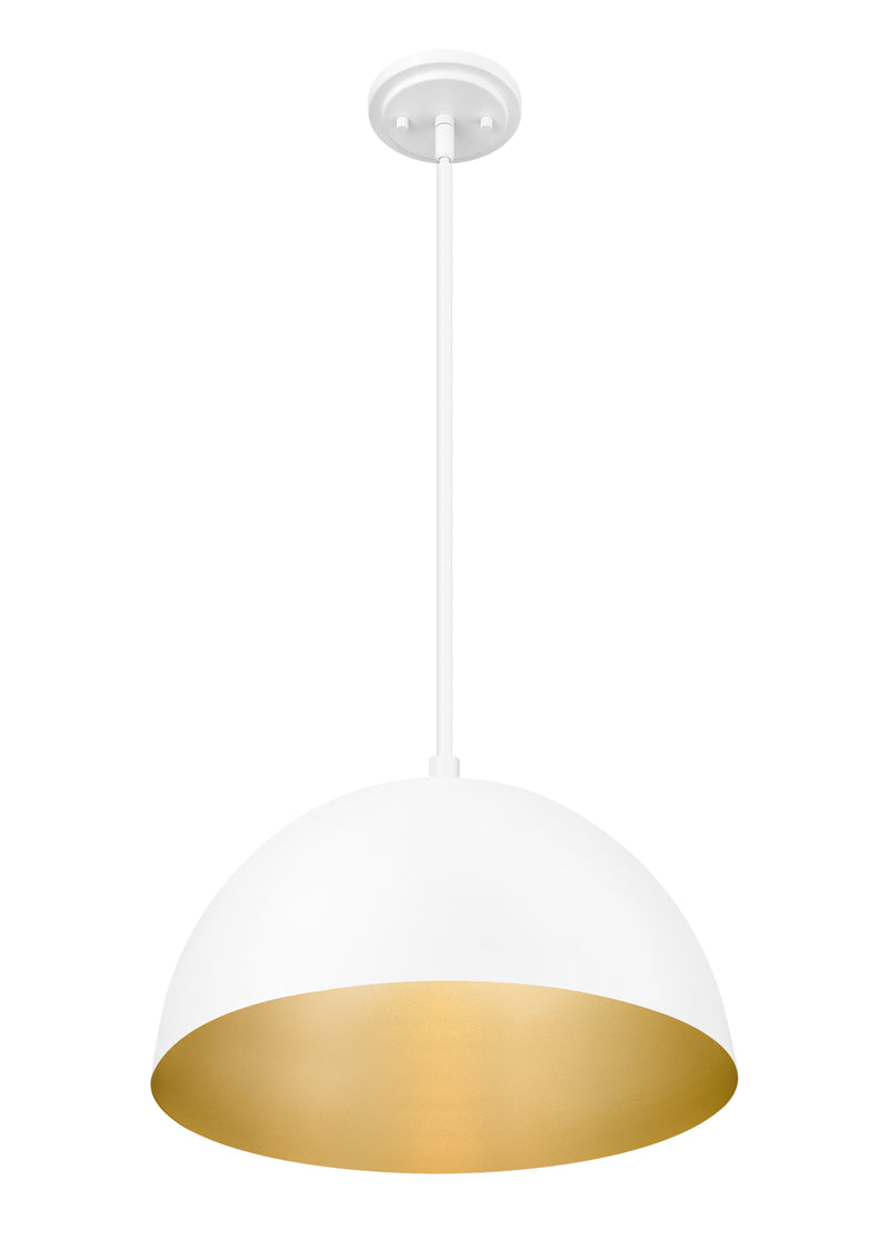 Vega 1 Light 16" Pendant in Matte White