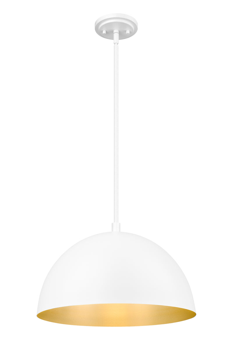 Vega 1 Light 16" Pendant in Matte White