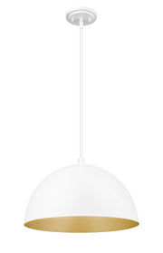 Vega 1 Light 16" Pendant in Matte White