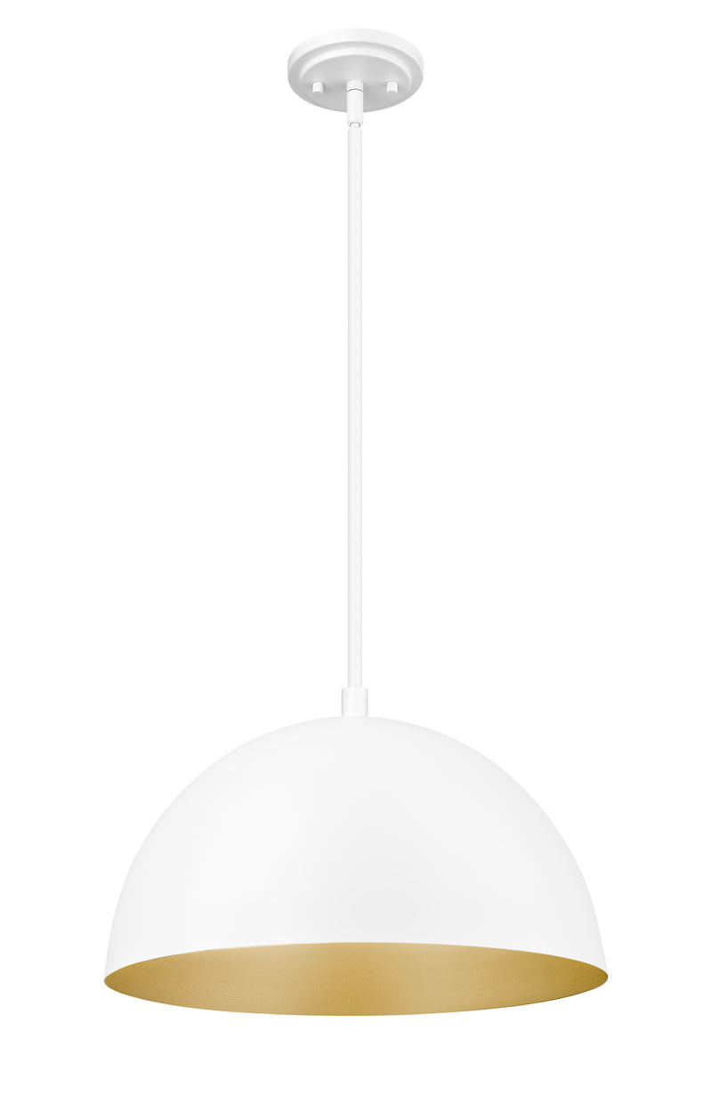 Vega 1 Light 16" Pendant in Matte White