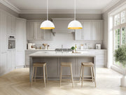 Vega 1 Light 16" Pendant in Matte White in a room setting