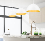 Vega 1 Light 16" Pendant in Matte White in a room setting