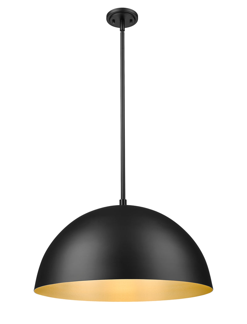 Vega 3 Light 23.75" Pendant in Matte Black