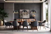 Vega 3 Light 23.75" Pendant in Matte Black in a room setting