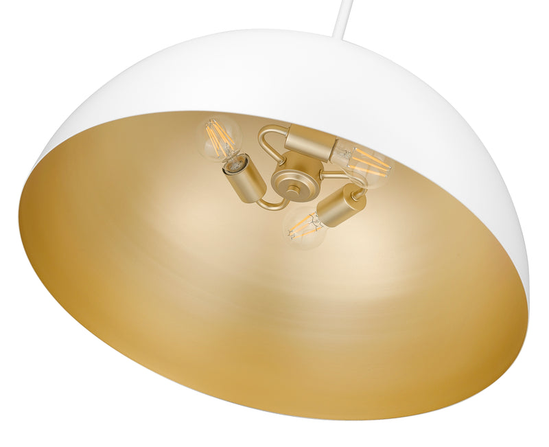 Vega 3 Light 23.75" Pendant in Matte White