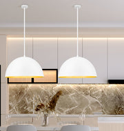 Vega 3 Light 23.75" Pendant in Matte White in a room setting