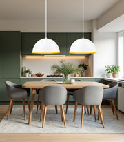 Vega 3 Light 23.75" Pendant in Matte White in a room setting