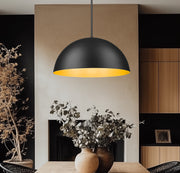 Vega 3 Light 31.5" Pendant in Matte Black in a room setting