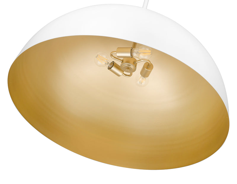 Vega 3 Light 31.5" Pendant in Matte White