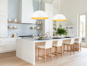 Vega 3 Light 31.5" Pendant in Matte White in a room setting