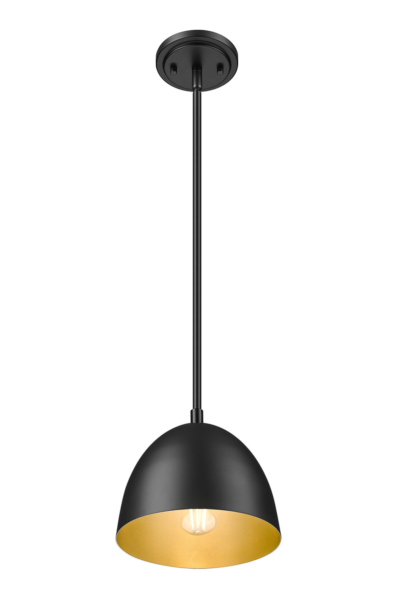Vega 1 Light 8" Pendant in Matte Black