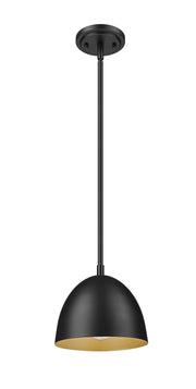 Vega 1 Light 8" Pendant in Matte Black